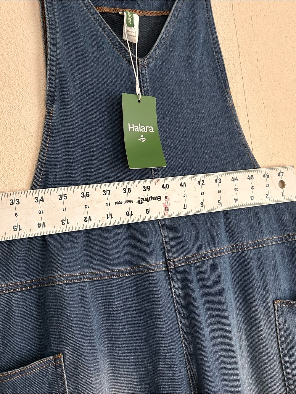 Halara Flex V Neck Pocket Washed Denim Casual Overalls Small - Picture 7 of 10
